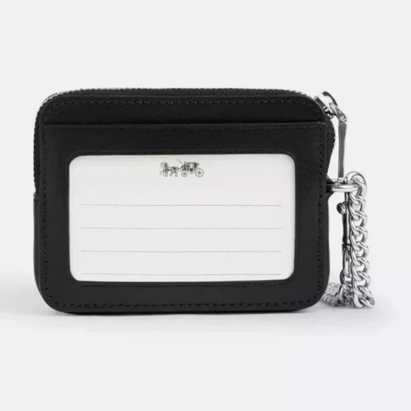 Coach Zip Card Case With Heart Bolt Print CW453 - Picture 3 of 12